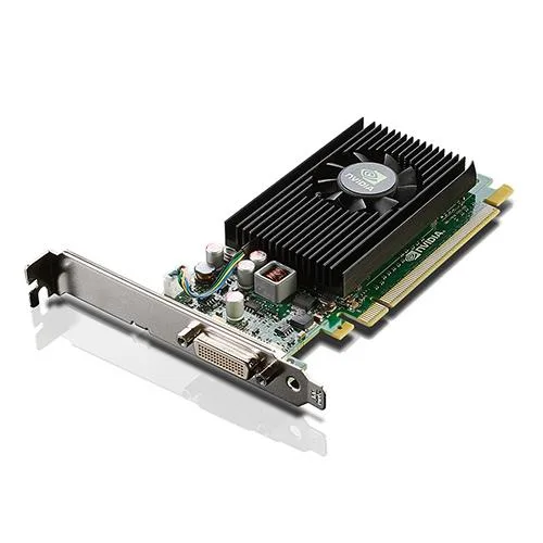 Low-profile graphics card with fan, dual DisplayPort and DVI-I outputs
