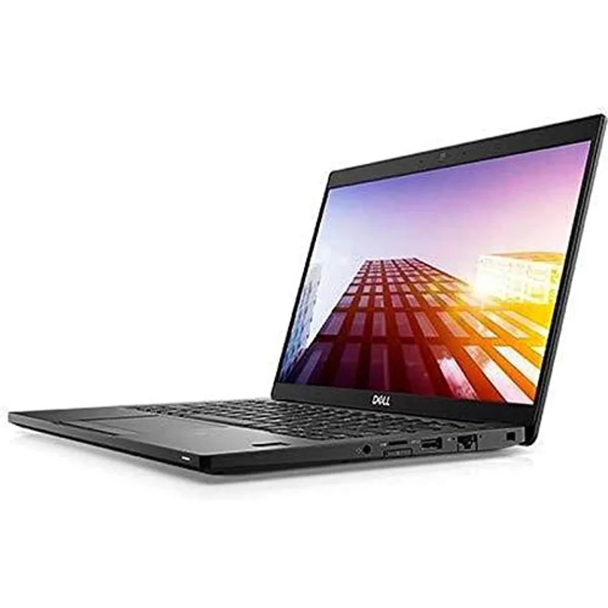Silver Dell Latitude 7390 laptop closed on a plain background