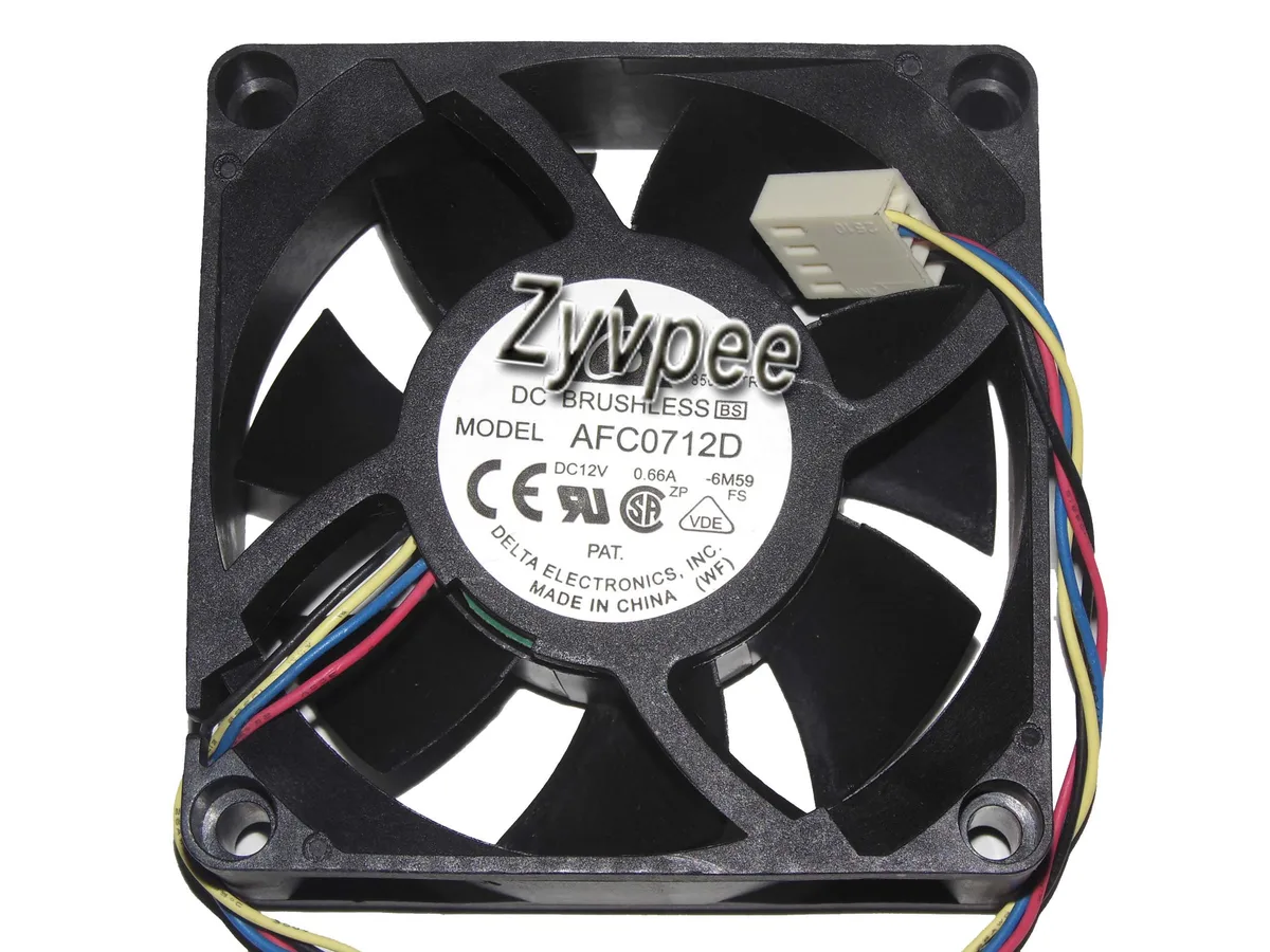 Zyvpee Zyvpee AFC0712D 6M59 12V .66A 4 Pin 70mm Ball Bearing Case Fan — صورة المنتج