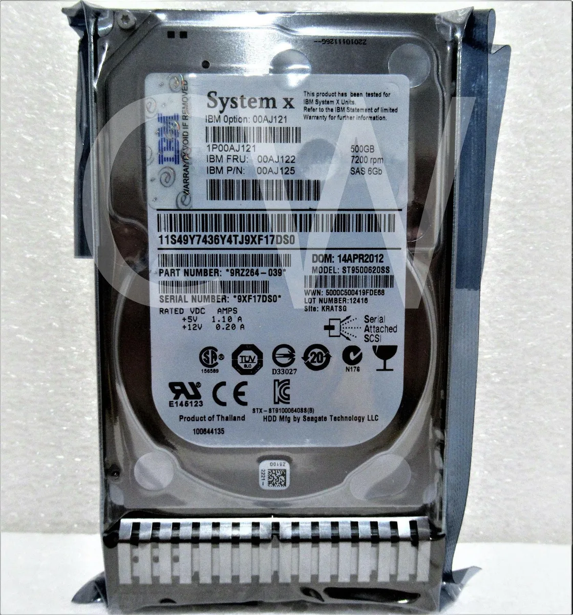 IBM 2.5 inch SAS hard drive with silver tray