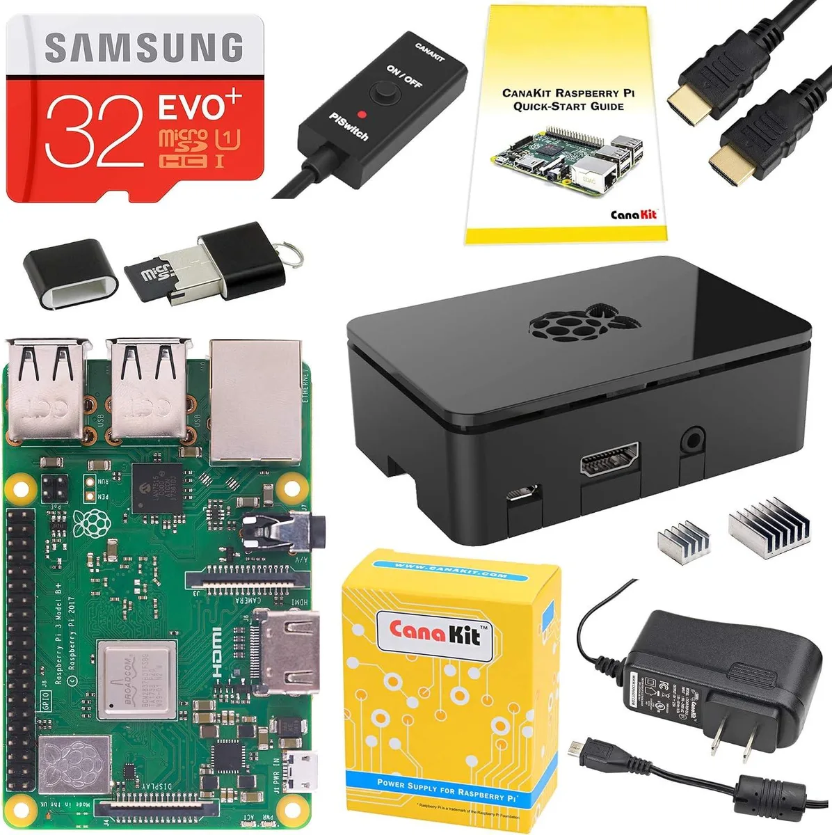 MCDODO MCDODO Raspberry Pi 3 B+ Starter Kit 32 GB EVO+ Premium Black Case — foto produk