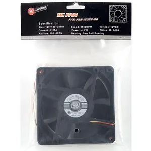 Link Depot Corp. Link Depot Corp. FAN-12038-DB 150mm 38mm 2 Ball 2500RPM 100.4CFM 48.0dBA 3 Pin Black — صورة المنتج