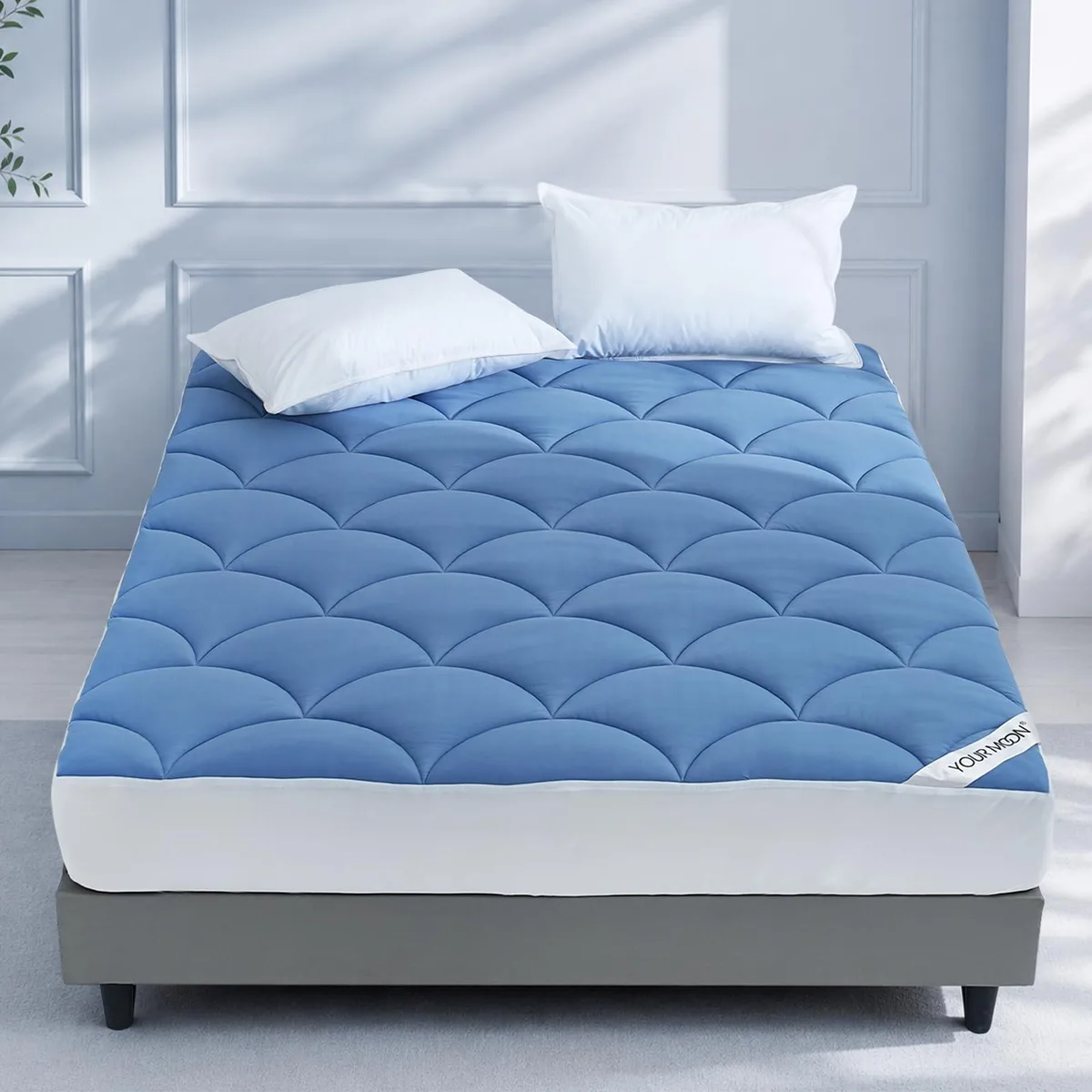  YOUR MOON Cooling Mattress Pad Queen 16" 500GSM Blue — 商品照片