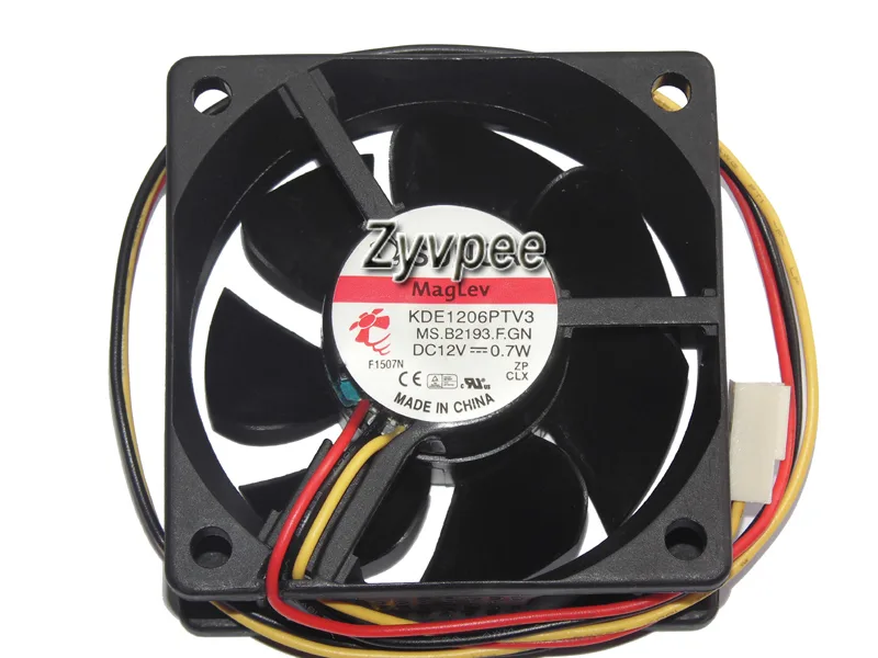 Zyvpee Zyvpee KDE1206PTV3 60×25 mm 3‑pin case fan — foto do produto