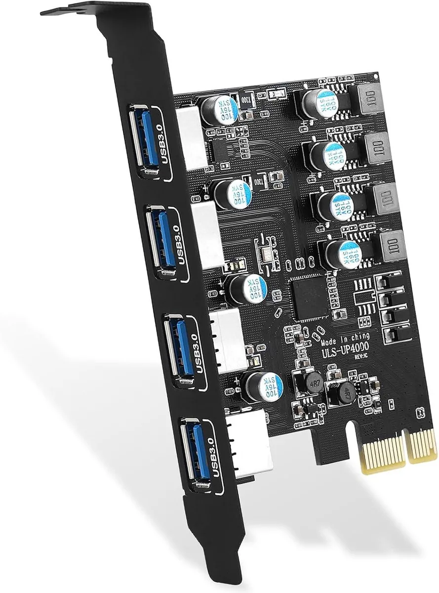 ESTONE ESTONE PCIE24ABK 4-Port USB 3.0 PCIe Expansion Card Self-Powered No Extra Power — product photo
