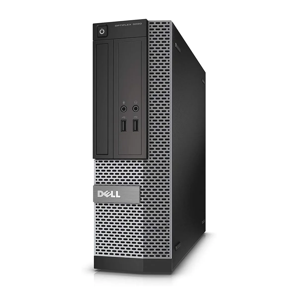Black and silver Dell OptiPlex 3020 small form factor desktop tower