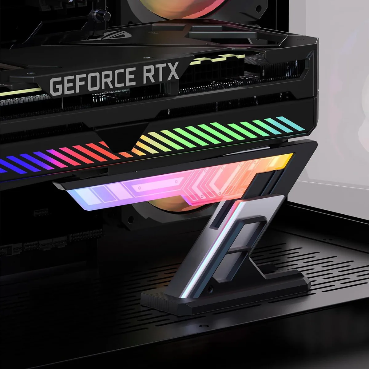 BFKK BFKK ARGB GPU Support Bracket 75-125mm Black — fotografie produktu