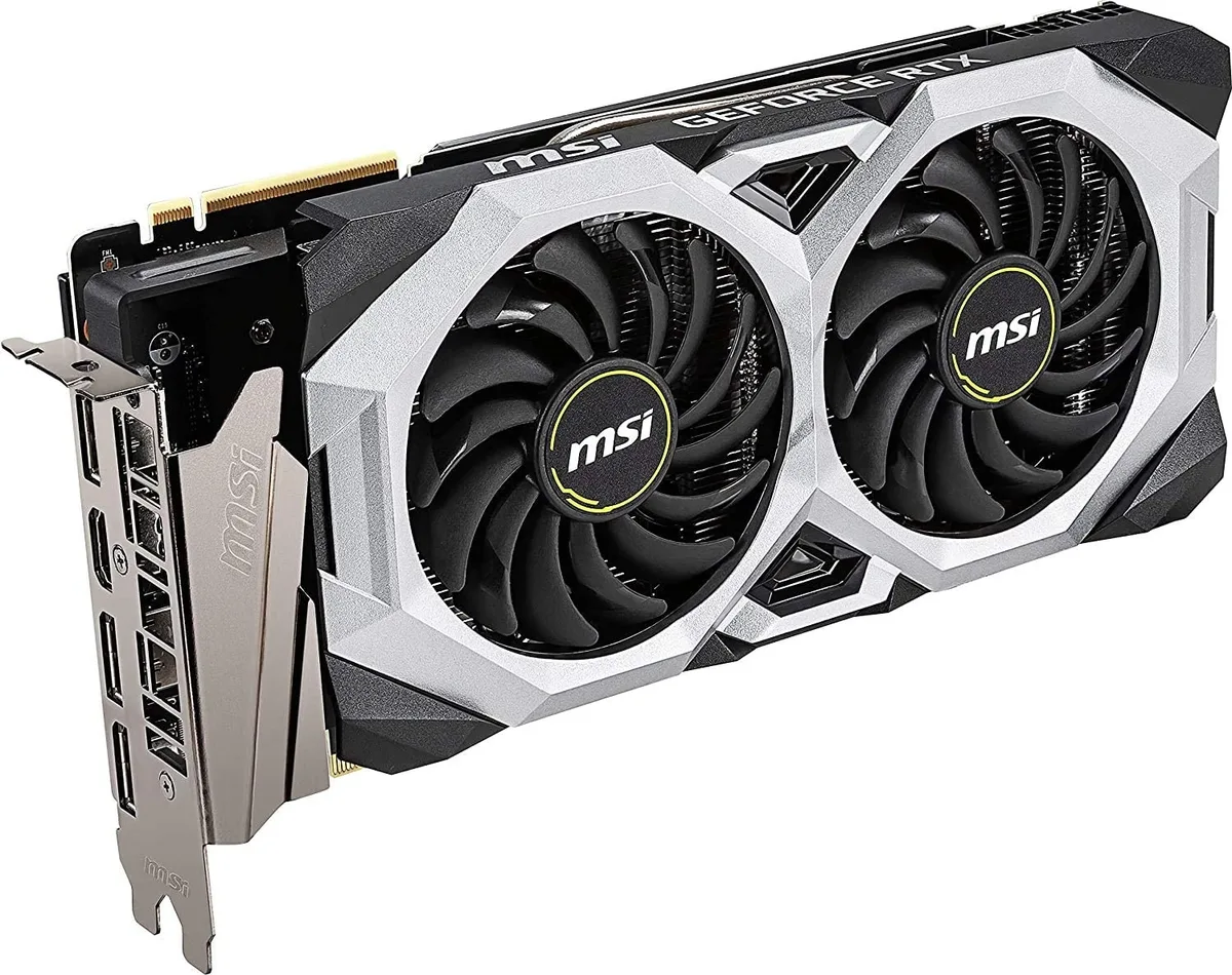 MSI GeForce RTX 2070 Super Ventus OC dual-fan graphics card in black and silver finish