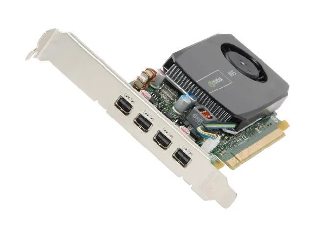 Low-profile workstation graphics card with four mini DisplayPort outputs