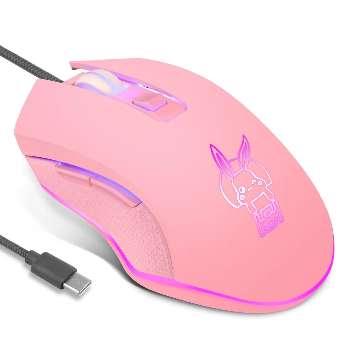Corn Electronics Corn Electronics Gaming Mouse USB-C 2400 DPI Pink Silent Button — product photo