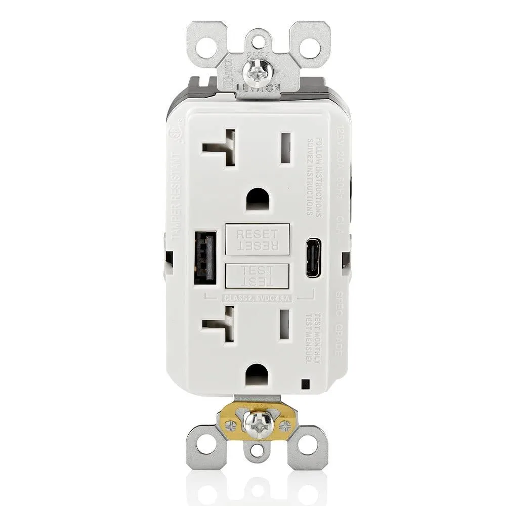 Leviton GUAC2-W 20A 12V USB Disconnect — fotografie produktu