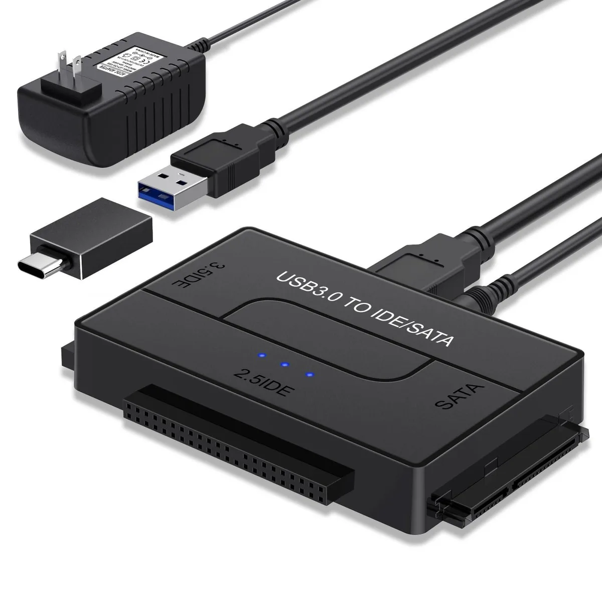 SoNNeT Ultra Recovery Converter SATA IDE USB 3.0 Hard Drive Adapter 12V 2A — Produktfoto
