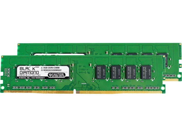 Two black rectangular DDR4 memory sticks side by side