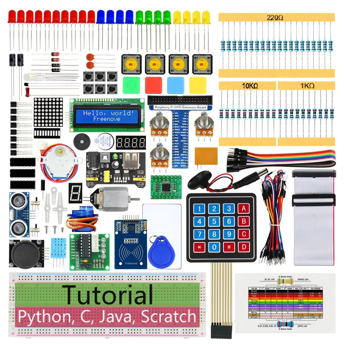 KEHIPI RFID starter kit box with 204 components and tutorial