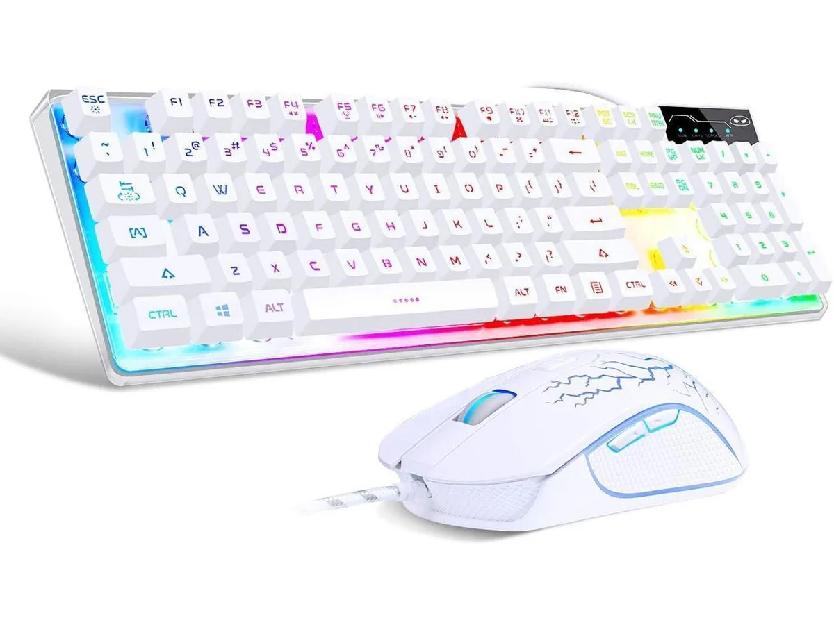 KEHIPI KEHIPI K1 104-key White Gaming Keyboard and Mouse Combo — photo du produit