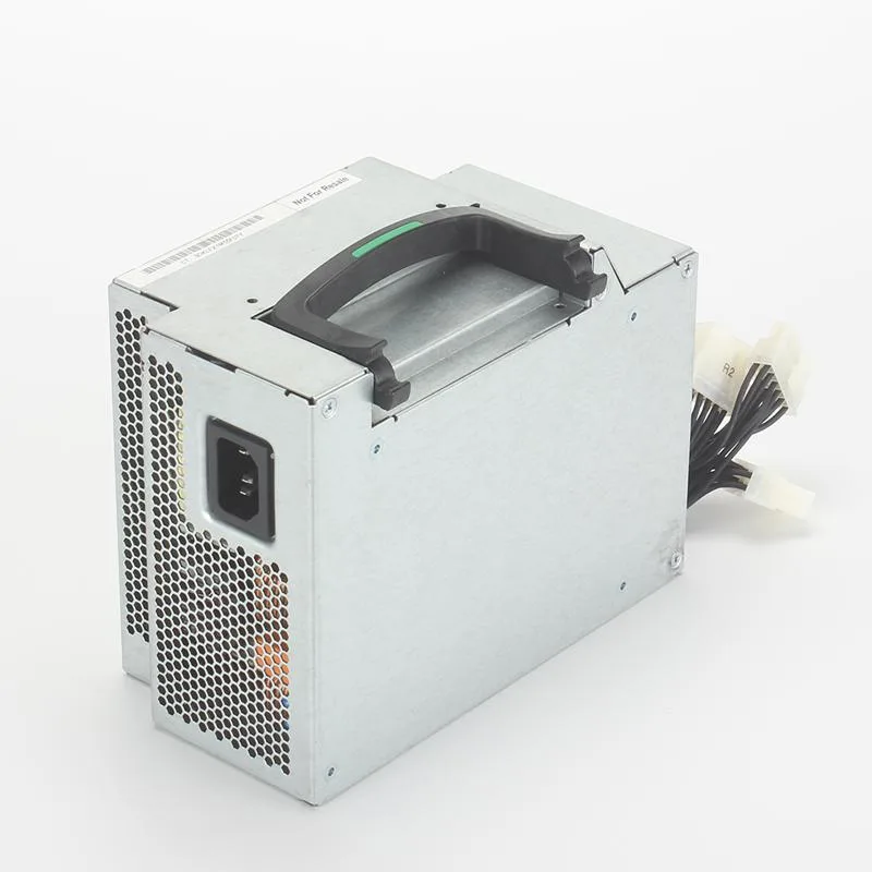 Black rectangular ATX power supply unit with rear fan grille and power socket