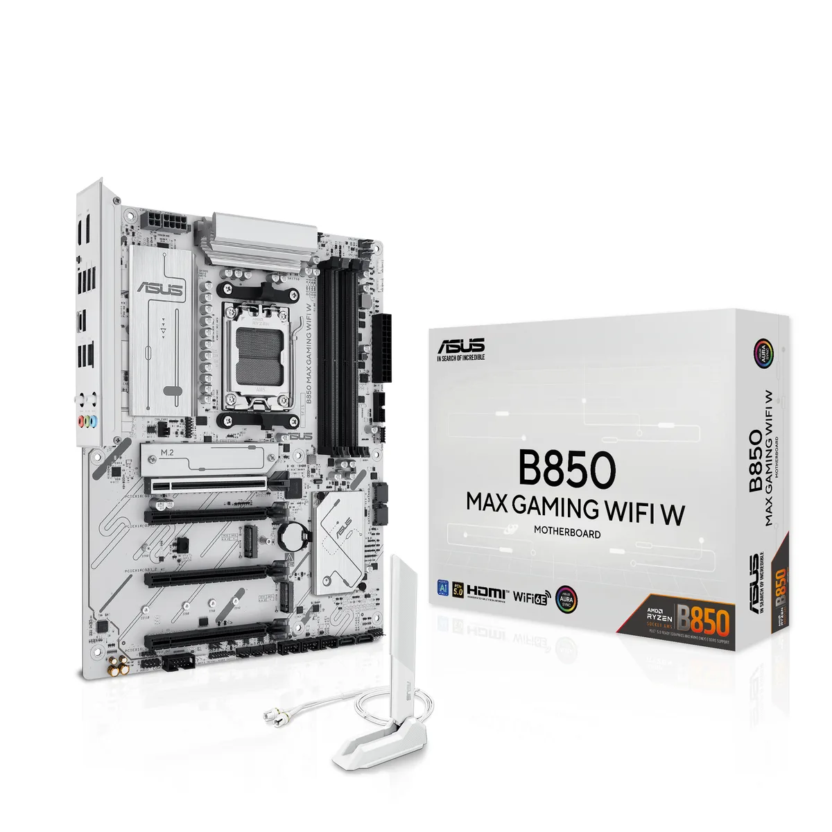 ASUS ASUS B850 MAX GAMING WIFI W AMD motherboard — product photo