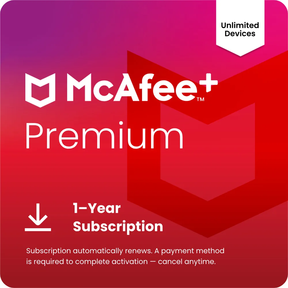 McAfee McAfee MPP51ENGURPID Premium antivirus Unlimited Devices 1 Year — fotografia produktu