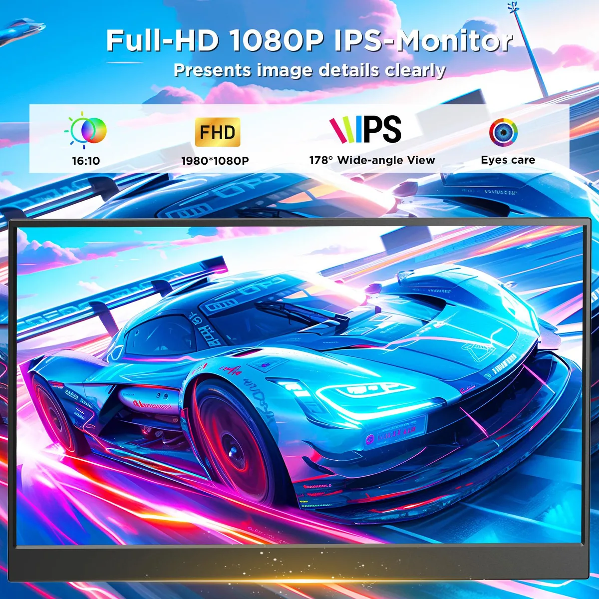 Laptomo Laptomo 15.6" FHD IPS Portable Monitor 100% sRGB 60Hz Black — toote foto