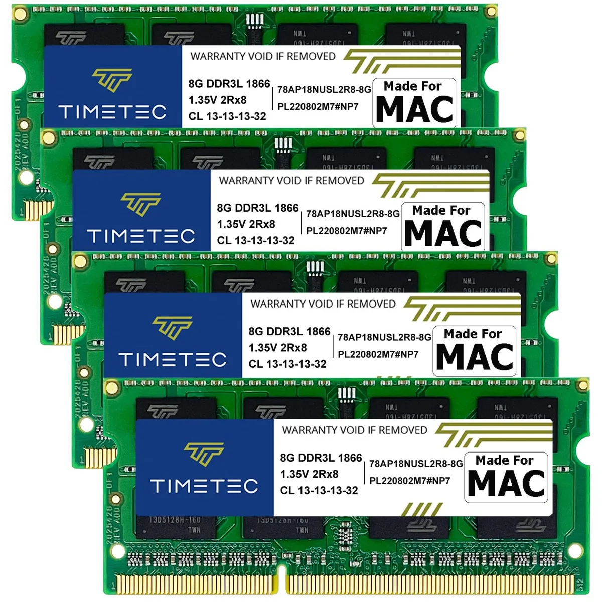 Timetec Timetec 32GB (4x8GB) DDR3L 1866MHz CL13 1.35V 204-Pin SODIMM for Apple iMac 27-inch Late 2015 — ภาพสินค้า