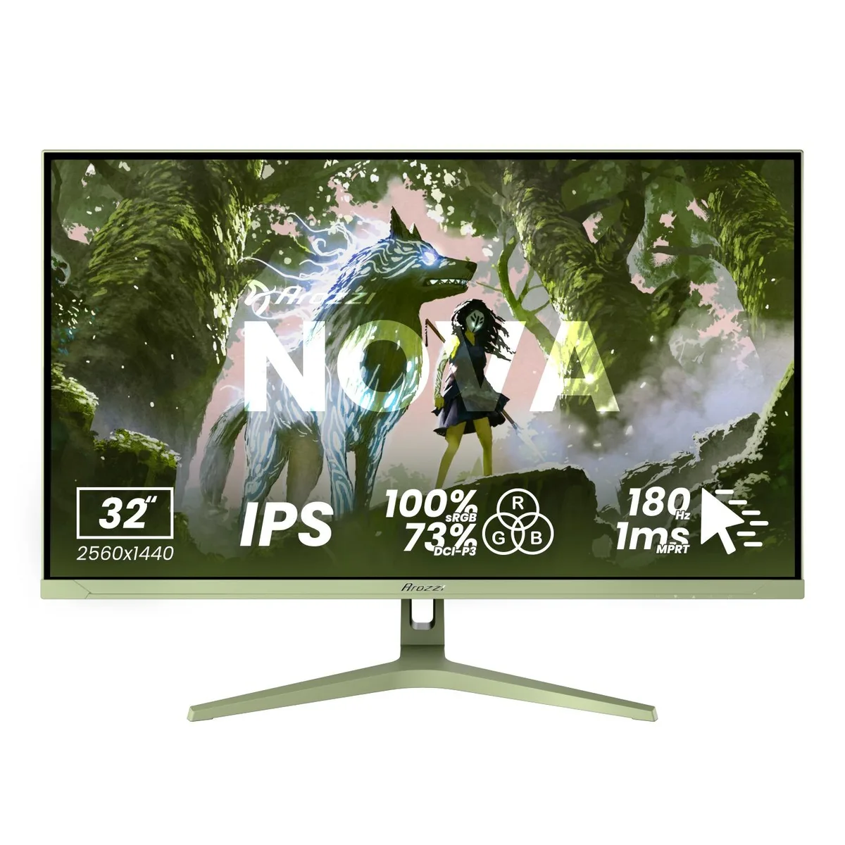 Arozzi Arozzi Nova 32" 180Hz Gaming Monitor Forest Green — product photo
