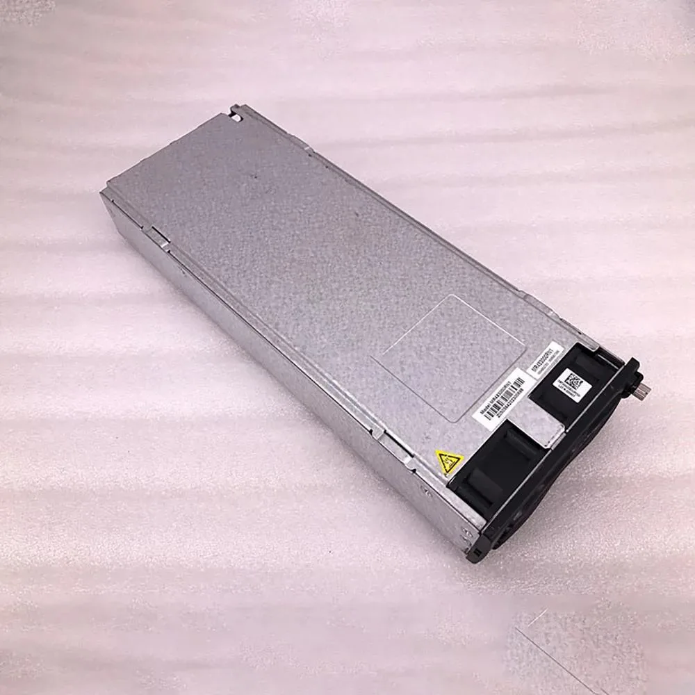 Rectangular silver ATX power supply unit with ventilation grille and rear connector panel
