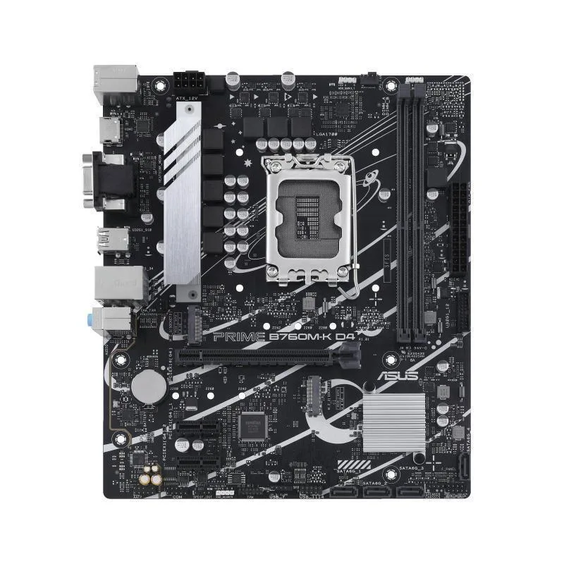 ASUS ASUS Prime B760M-K D4 mATX Intel motherboard with two PCIe 4.0 M.2 slots — product photo