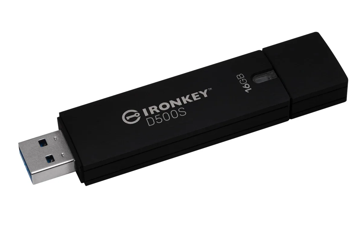 Black metal USB flash drive with rectangular zinc casing