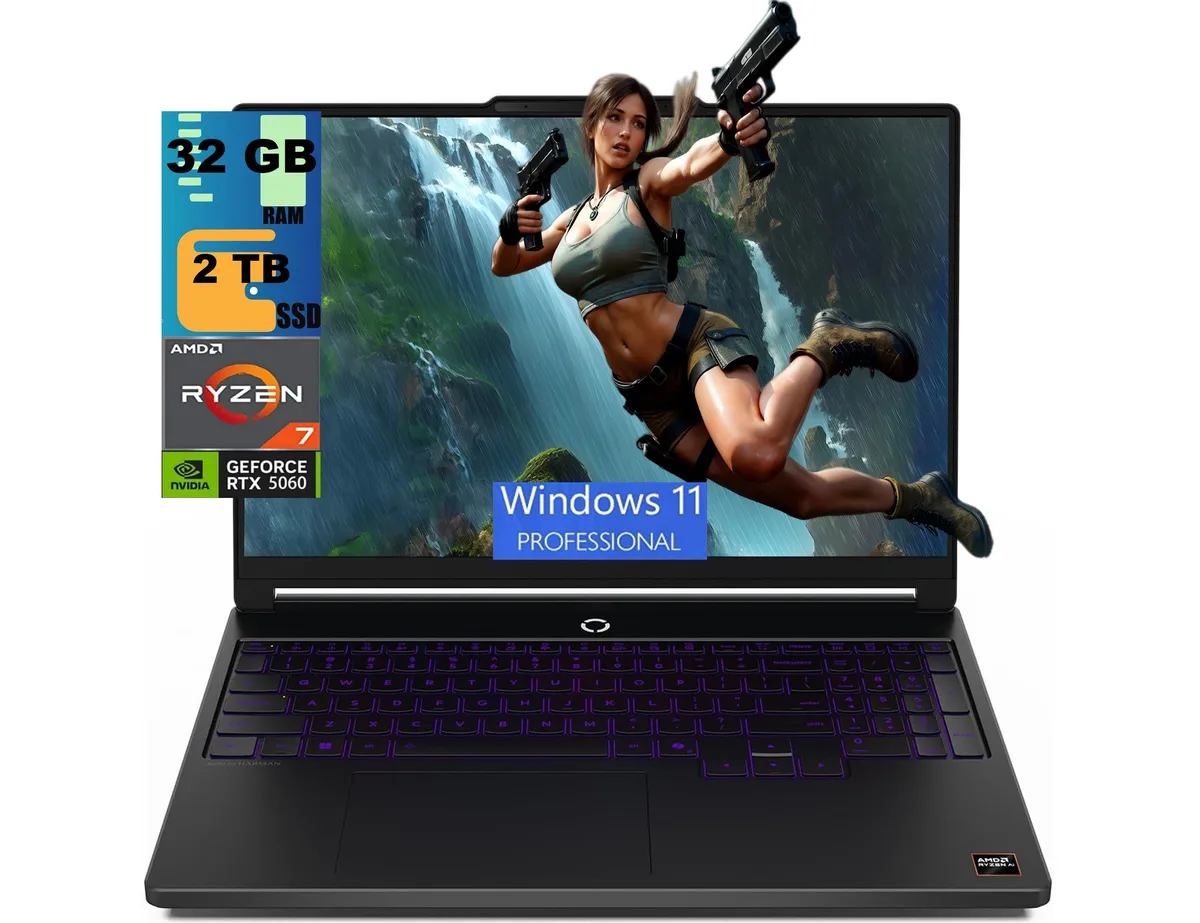 Black Lenovo Legion 5a 15 gaming laptop, 15.3 inch screen, slim profile