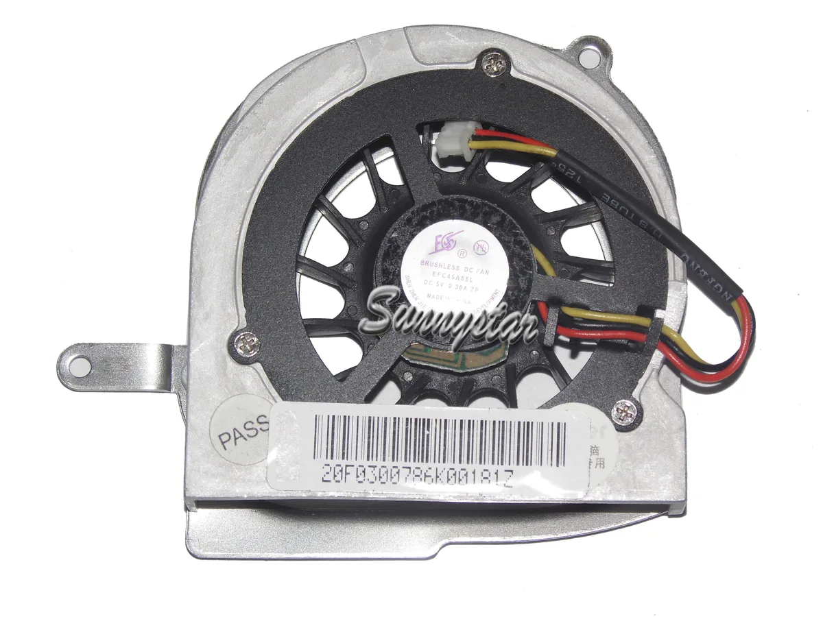 Small square CPU cooler fan in two-tone finish with three-pin connector