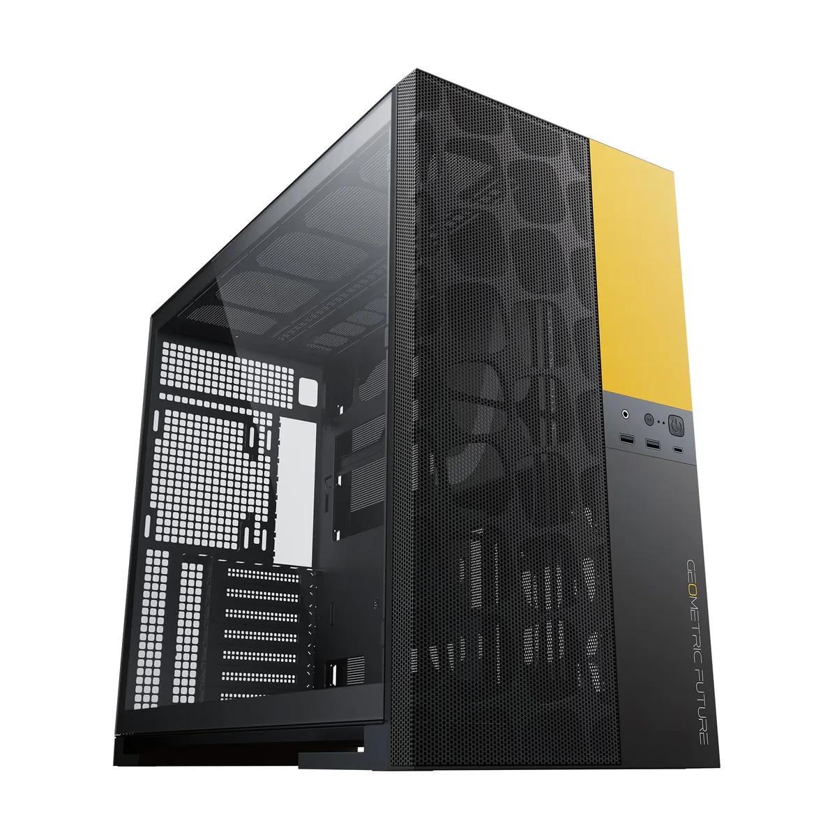 Geometric Future Geometric Future M5 Vent Dual-Chamber PC Case Black/Yellow — product photo