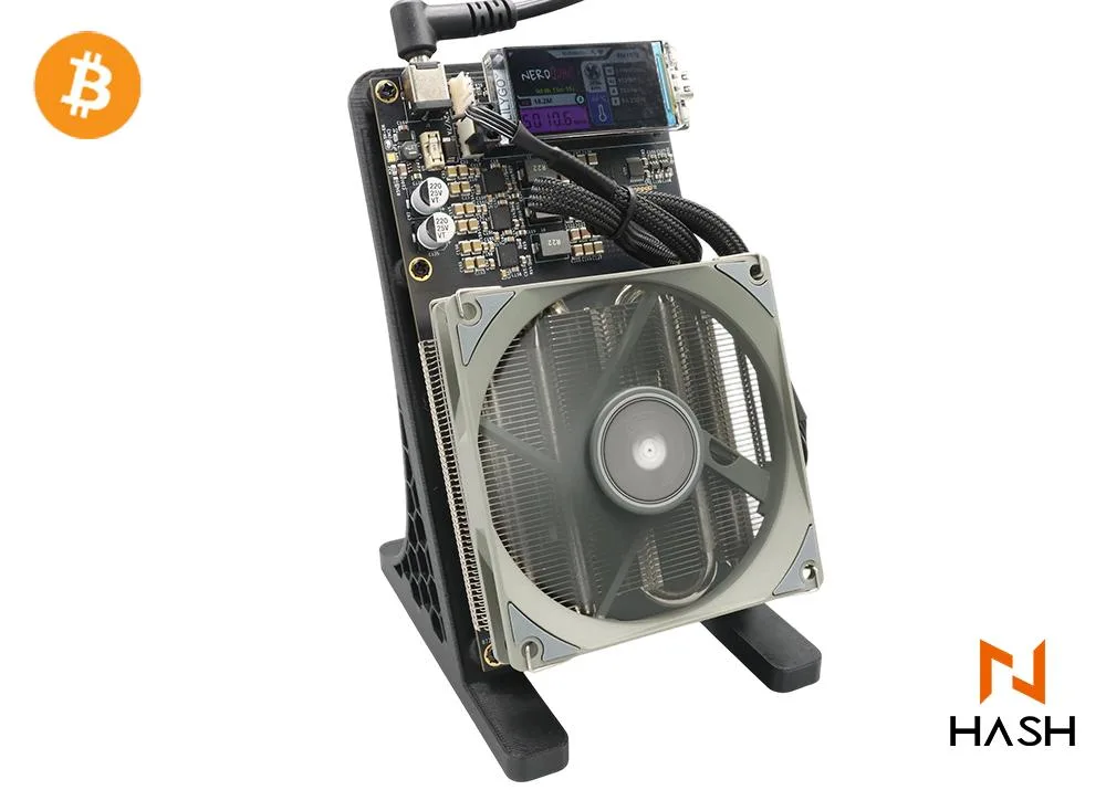 Bitsoloplayer Bitsoloplayer NerdQaxe++ Bitcoin Miner 4.8TH/s 75W Black Bracket — product photo