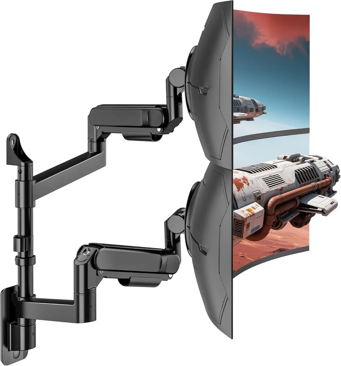 BFKK BFKK Dual Monitor Wall Mount 24-57 Inch 60 lbs 75/100 VESA Black — φωτογραφία προϊόντος