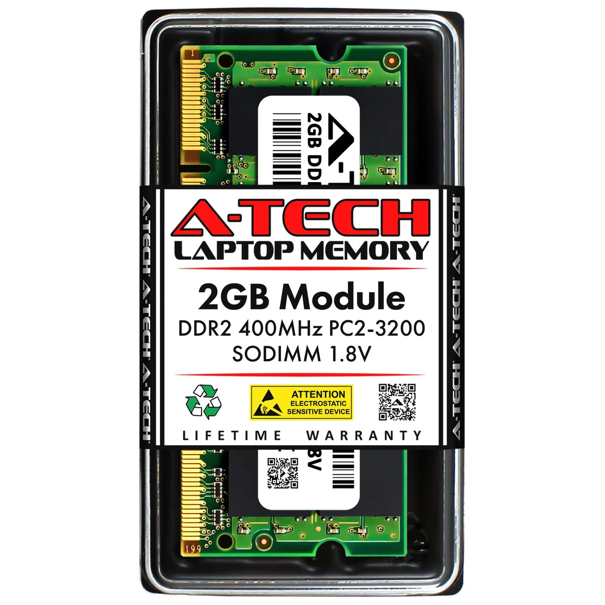 A-Tech A-Tech 2GB DDR2 400MHz SODIMM PC2-3200 CL3 1.8V 200-Pin laptop RAM — صورة المنتج