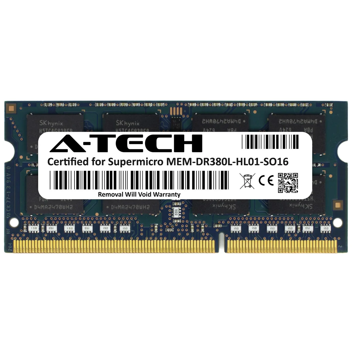 A-Tech A-Tech Supermicro Certified MEM-DR380L-HL01-SO16 8GB DDR3L 1600 CL11 1.35V Non-ECC SODIMM laptop RAM — 商品写真