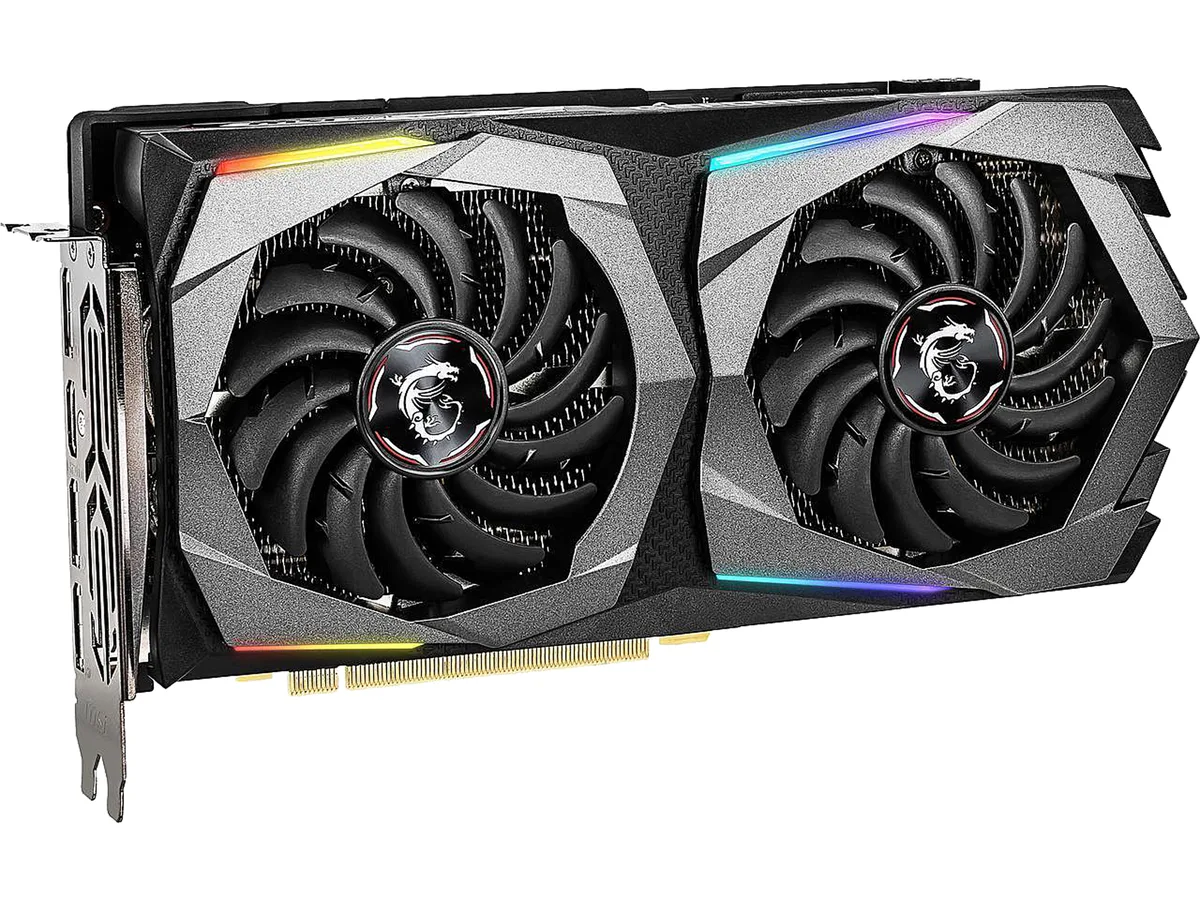 MSI GeForce RTX 2060 dual-fan graphics card in black and silver