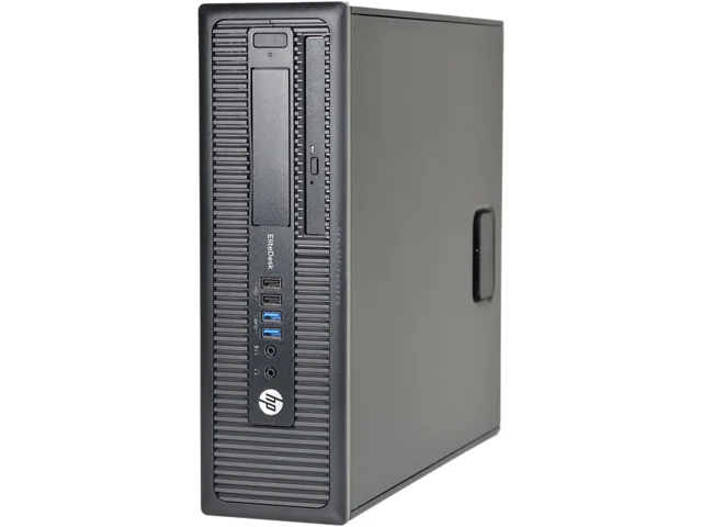 Black small-form-factor desktop tower with DVD drive