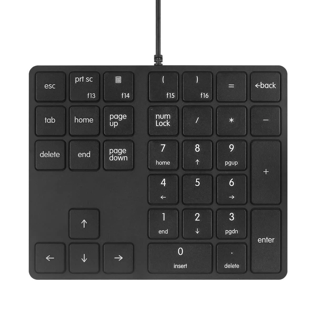 Redragon 34-key wired numeric keypad in black ABS plastic with USB cable