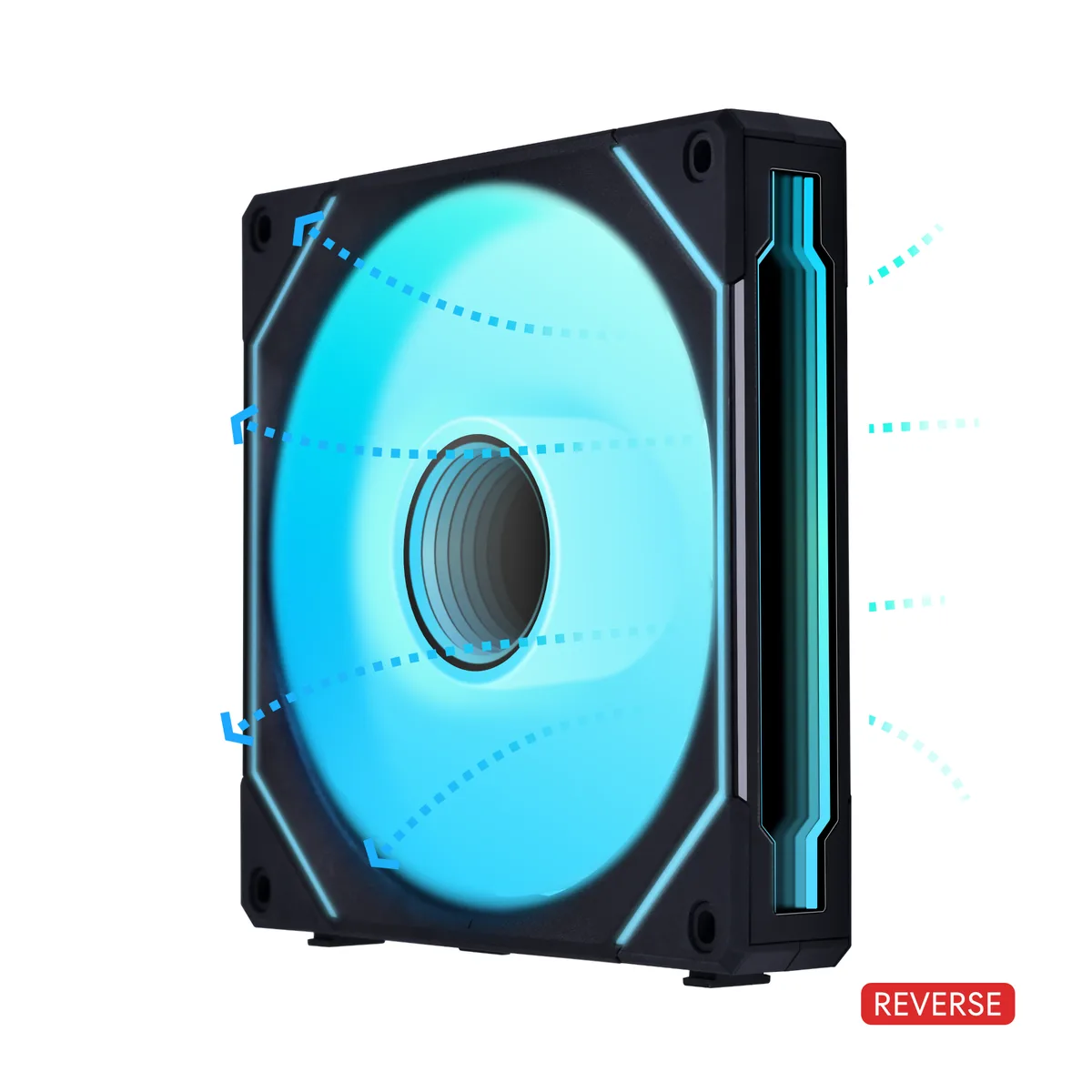 Lian Li Lian Li 14RSLIN1B 140 mm case fan, black, ARGB, 1600 rpm, 72.7 CFM, 28 dBA — foto produk