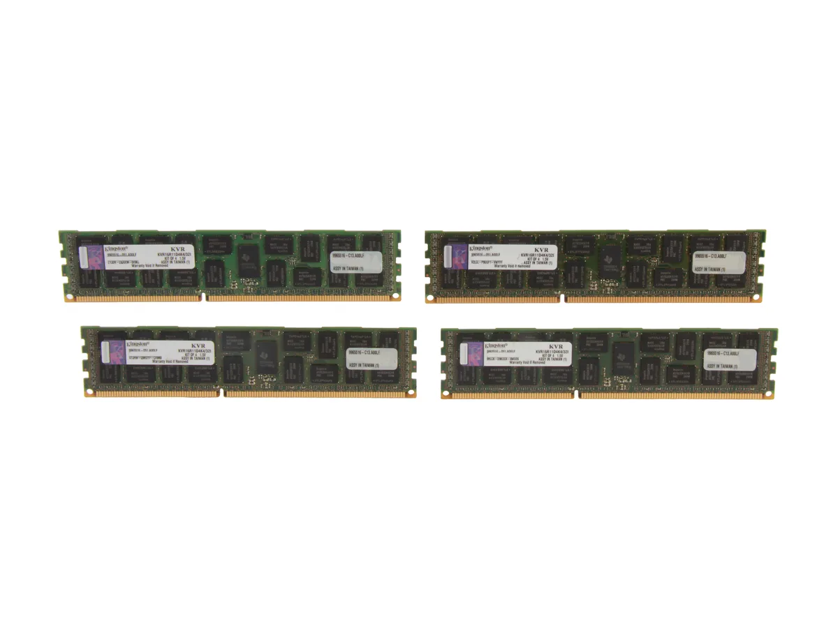 Kingston Technology Corp. Kingston Technology Corp. KVR16R11D4K4/32I 32GB (4 x 8GB) DDR3 1600 ECC Registered CL11 server RAM — صورة المنتج