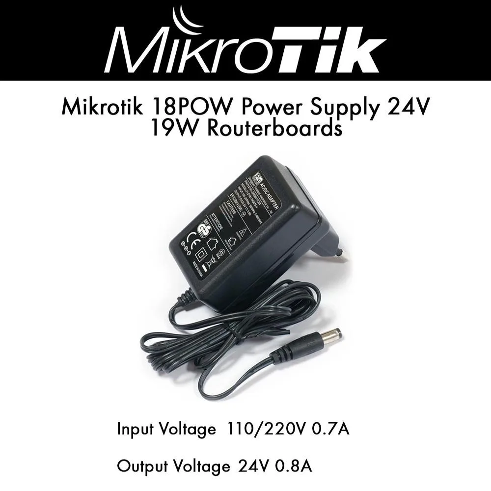 Mikrotik Mikrotik 18POW 24V 19.2W Power Supply — photo du produit