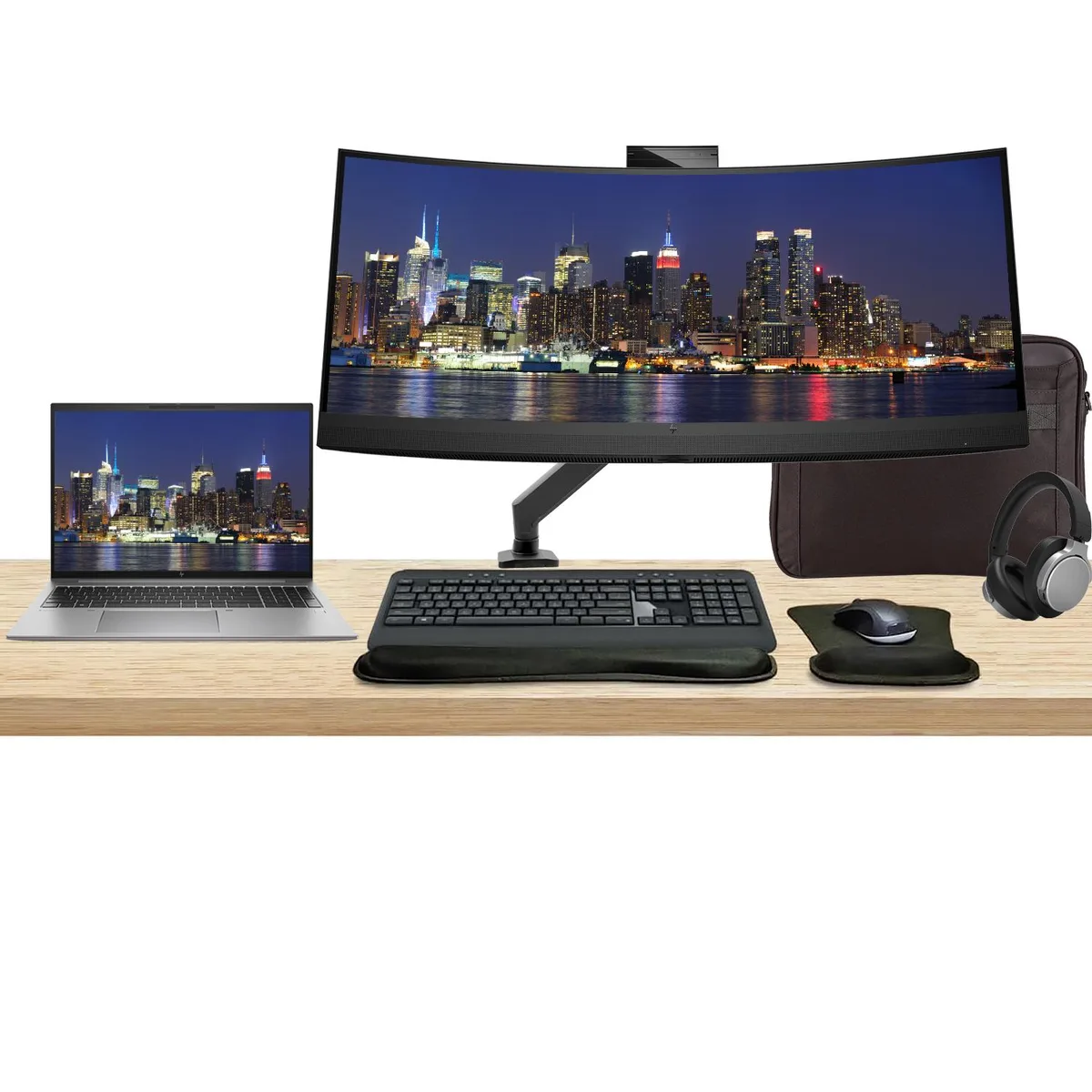 HP HP ZBook Firefly G10 16" i7-1370P 32GB 1TB SSD Windows 11 Pro with Z34c 34" Monitor MK540 Bundle — 商品写真