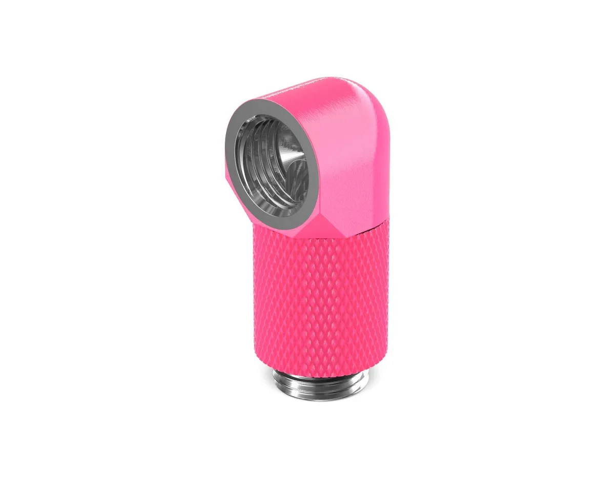 PrimoChill PrimoChill G1/4 90° Rotary 20mm Extension Elbow UV Pink — product photo