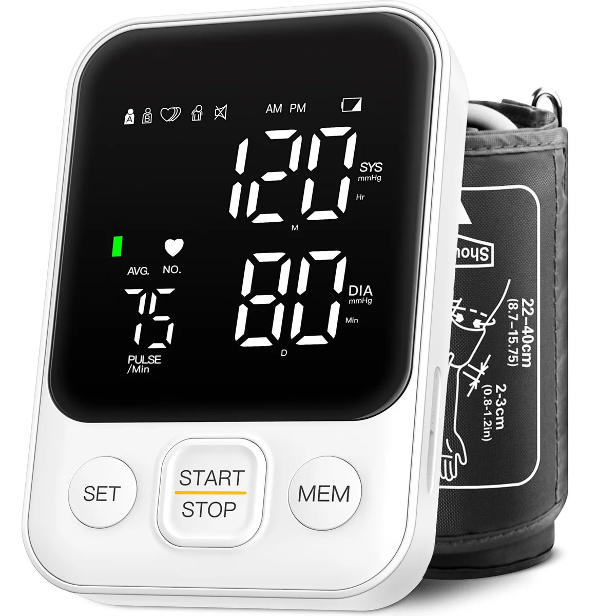 DOUHAO C02 Blood Pressure Monitor 240 Memory White — product photo