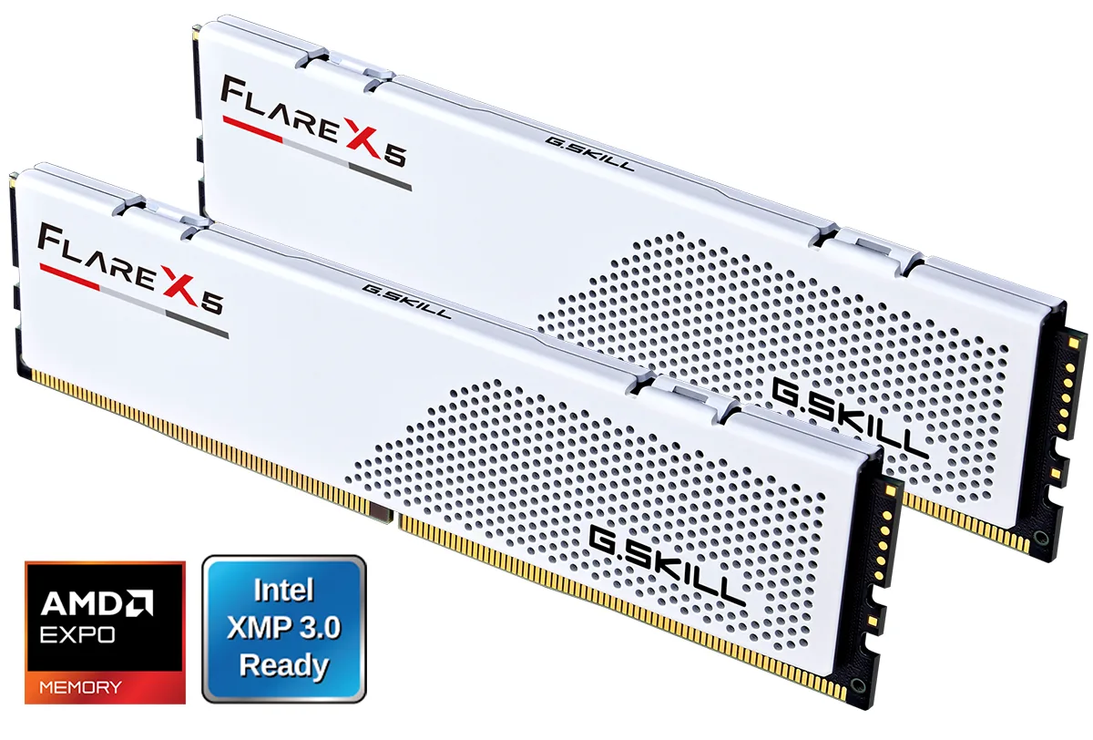 G.SKILL G.SKILL Flare X5 64GB (2 x 32GB) DDR5 6000 CL36 desktop RAM F5-6000J3636F32GX2-FX5W — product photo
