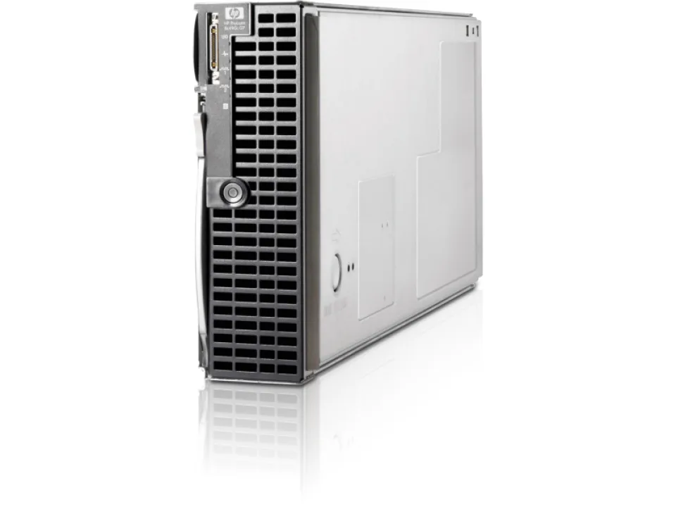 Half-height blade server, silver metal enclosure, two 2.5-inch drive bays visible