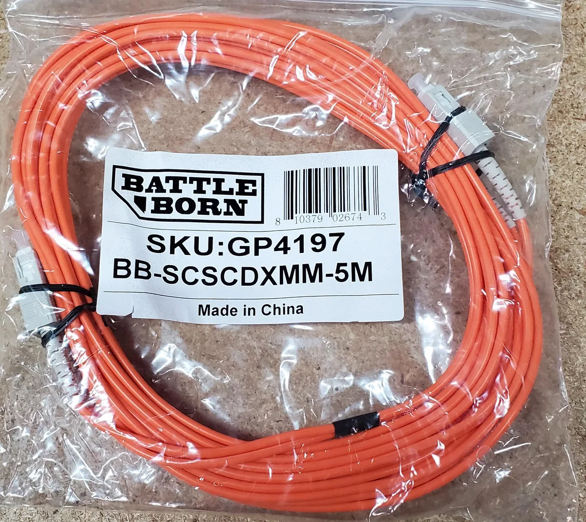 BattleBorn BattleBorn BB-SCSCDXMM-5M 5m SC-SC Duplex 62.5/125 Multimode Fibre Optic Cable — 商品照片
