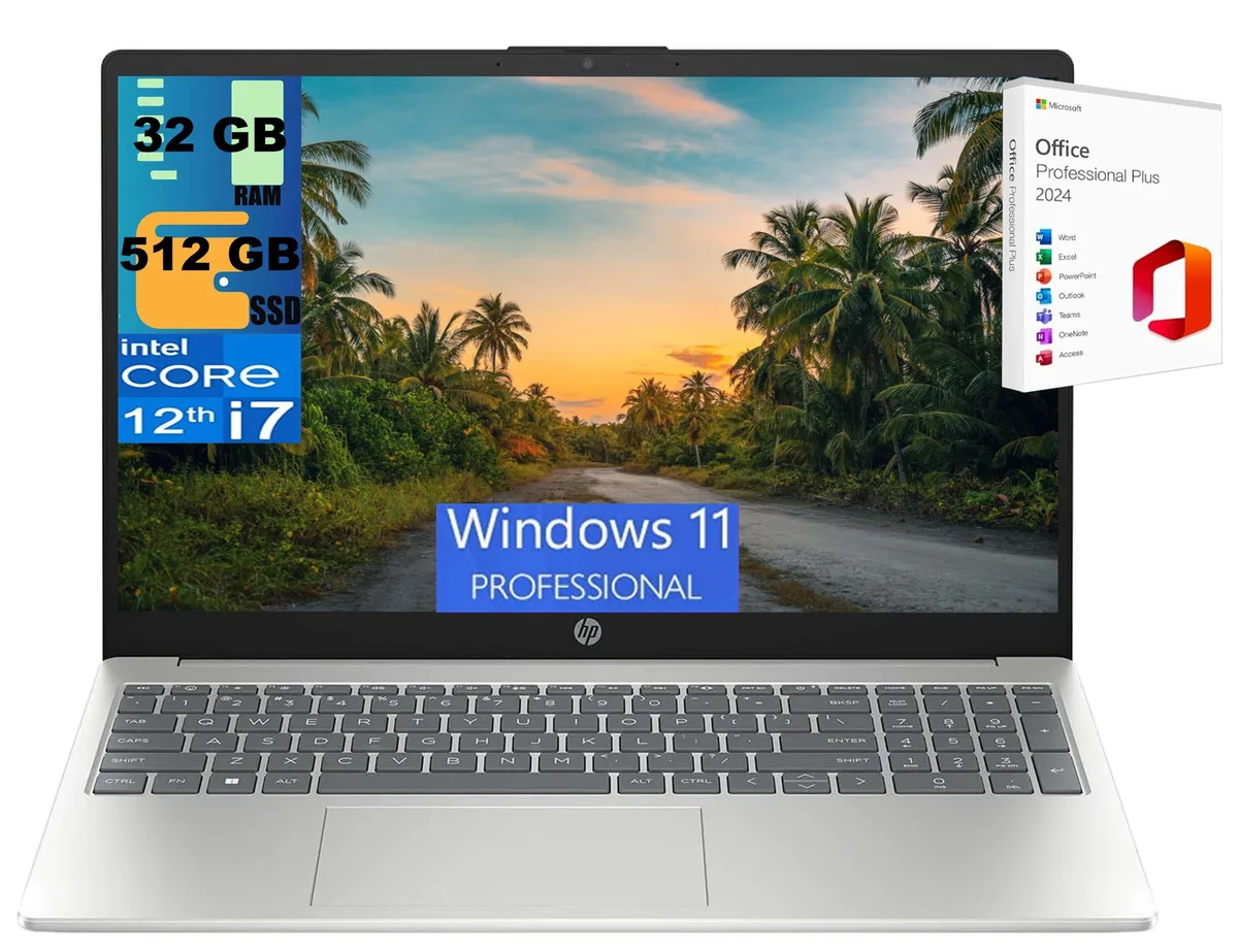HP HP 15 laptop i7-1255U 10-core 32GB 512GB SSD — photo du produit