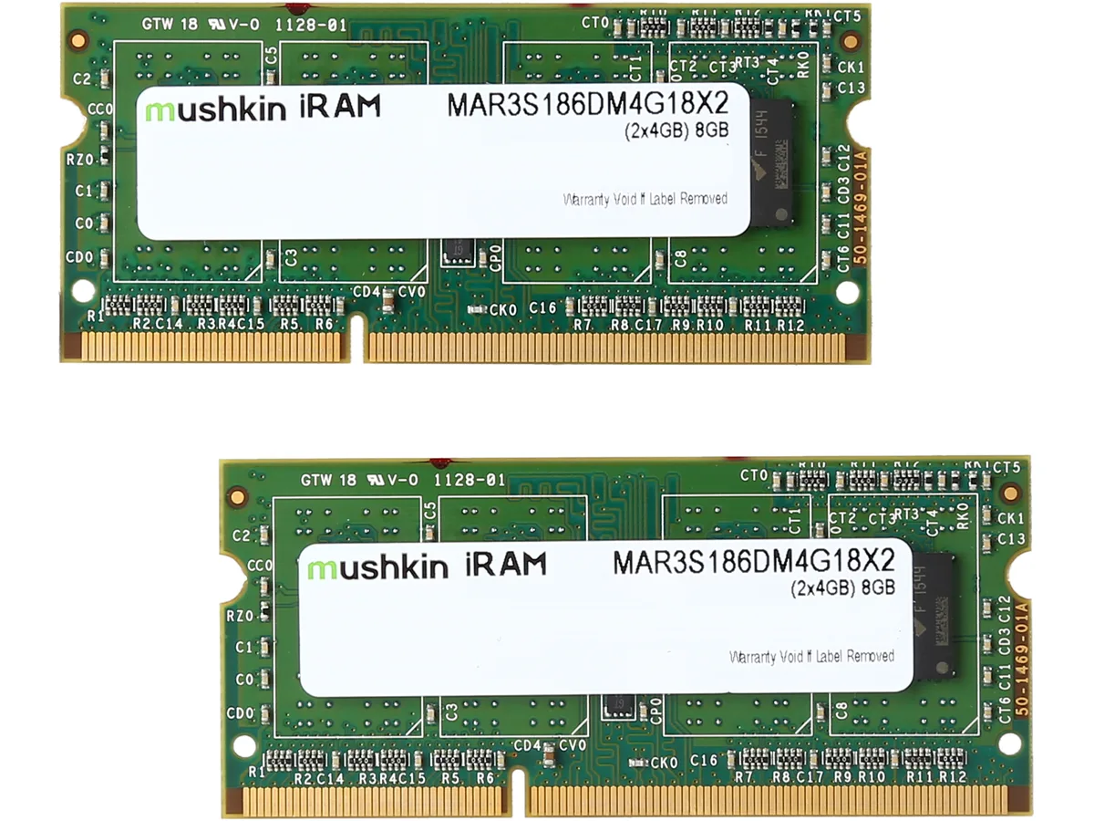 Mushkin Enhanced Mushkin Enhanced iRam 8GB (2 x 4GB) DDR3L 1866 SO-DIMM memory upgrade MAR3S186DM4G18X2 — productfoto