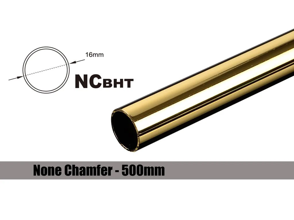 Gold brass hard tube 16mm OD 500mm length .7mm wall